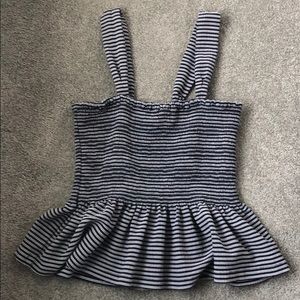 Madewell Texture & Thread Smocked Peplum Tank